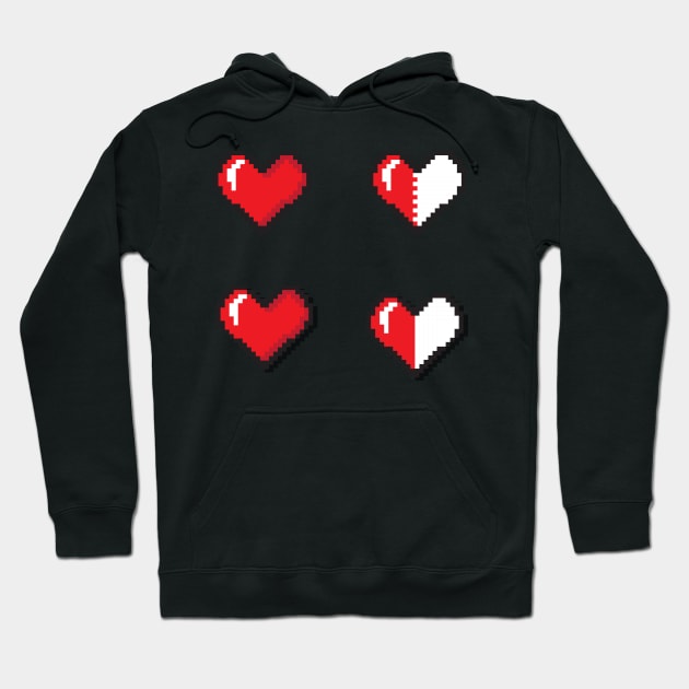 Pixel Heart Sticker - retro 8 bit classic game style Hoodie by mrsupicku